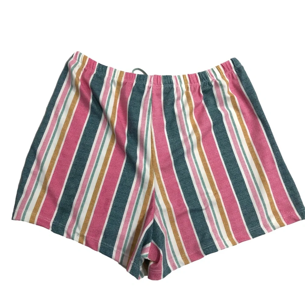 SHOSHO Top Shorts Set Size 10 Pink Stripes Comfortable Elastic Waist